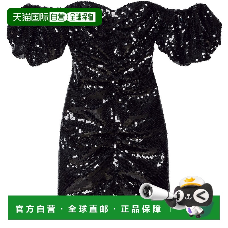 1h可退 香港直邮Celine 思琳 女士 刺绣胸衣迷你连衣裙 V5MLRBLKW