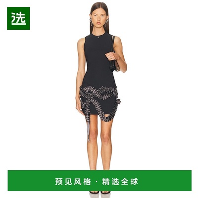 1h可退 香港直邮Coperni 女士 褶裥缎带针织连衣裙短款连衣裙 COP