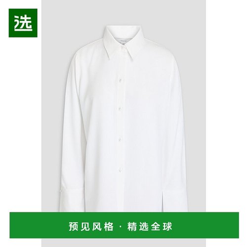 1h可退 香港直邮VINCE 女士 缎面绉纱衬衫 V060413003 white白色