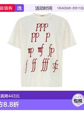 1h可退 香港直邮Bode 男士 Composer 白色棉质宽松款T恤 MRF25CS0