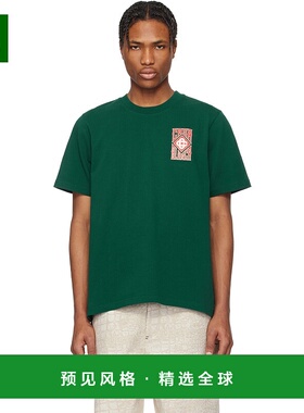 1h可退 香港直邮Casablanca 男士 绿色 Gothic Logo T 恤 MS25JTS