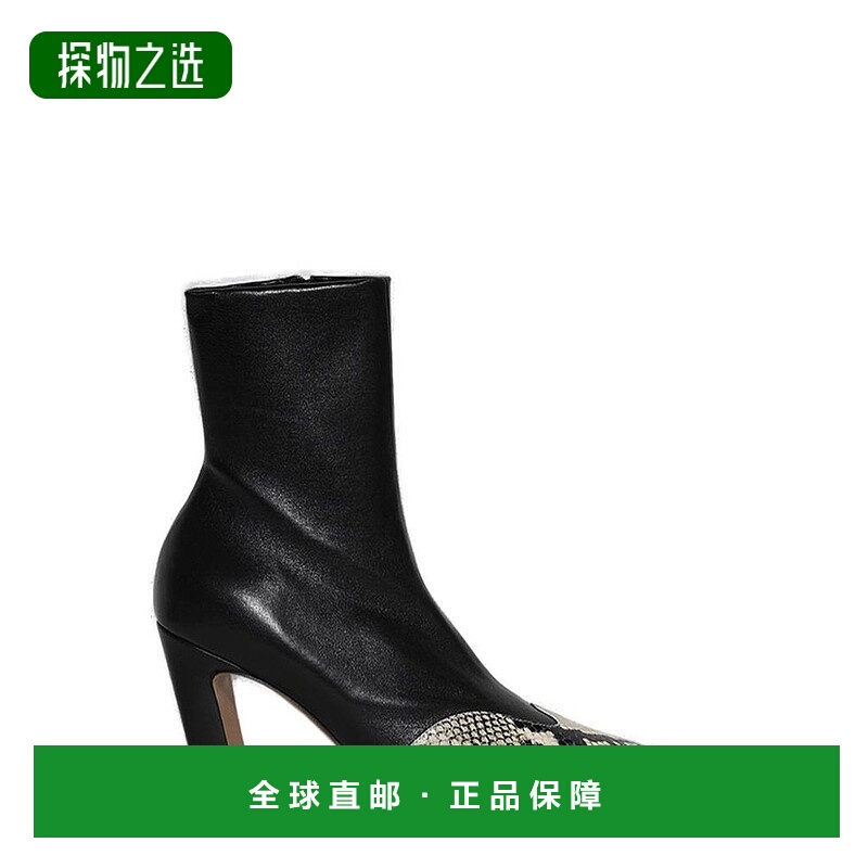 香港直邮KHAITE 女士 侧边拉链短筒靴 F1067829 black黑色 舒适时