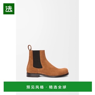 1h可退 欧洲直邮Loewe罗意威 男士烟草色小牛皮不对称圆形鞋头短