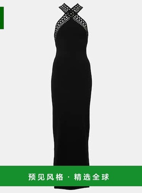 1h可退 香港直邮Alaïa 女士 Vienne 挂脖睡裙 black黑色 舒适时尚