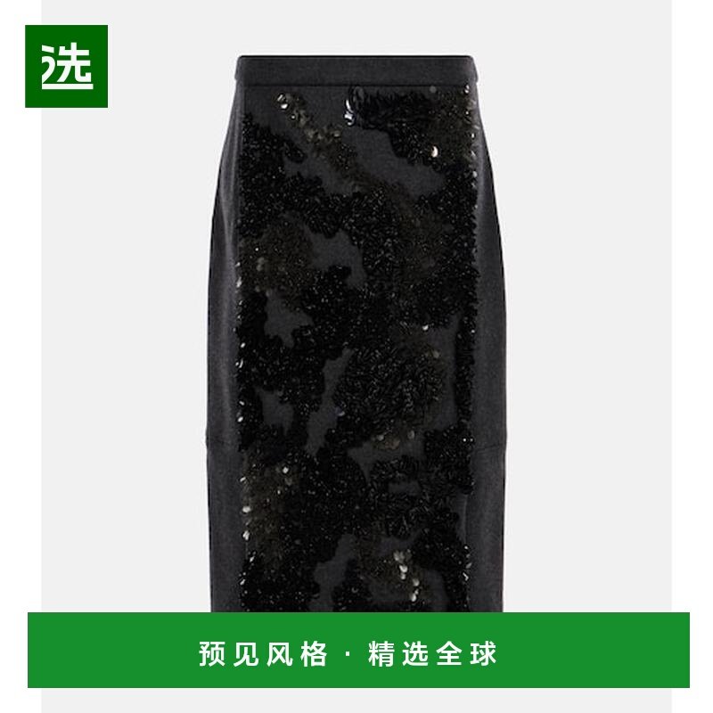 1h可退 香港直邮Plan C 女士 珠片羊毛混纺中长半身裙 black黑色,女装/女士精品,半身裙,淘宝优惠券,粉丝福利购,淘宝优惠卷