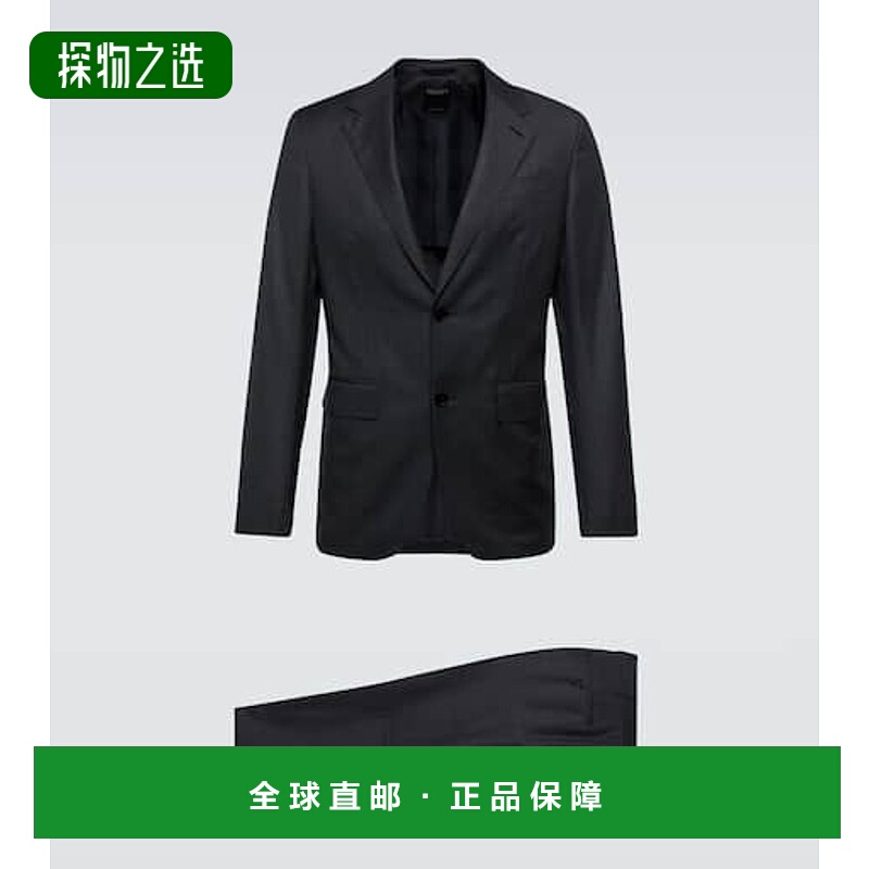 1h可退 香港直邮Zegna 杰尼亚 男士 单排扣初剪羊毛套装