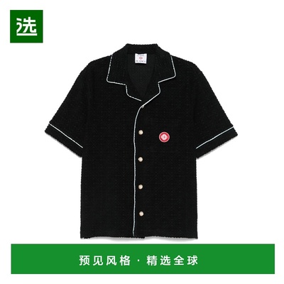 香港直邮CASABLANCA 男士衬衫 MPF25SH08502 AW2025 黑色 短袖衬