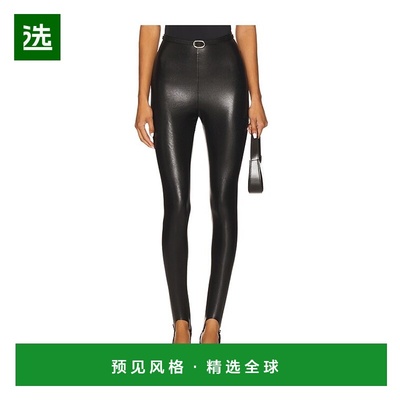 1h可退 香港直邮COMMANDO 女士 仿皮踩脚长裤 SLG116 black黑色