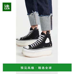 1h可退 香港直邮R13 女士 高筒轻便厚底运动鞋 black黑色 舒适时