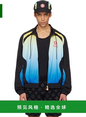 1h可退 香港直邮Casablanca 男士 黑色 & 蓝色 Football Windbrea