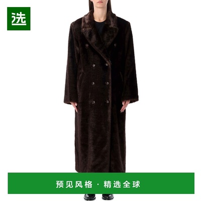 1h可退 香港直邮Stand Studio 女士 HARPER 人造皮草长款大衣 665