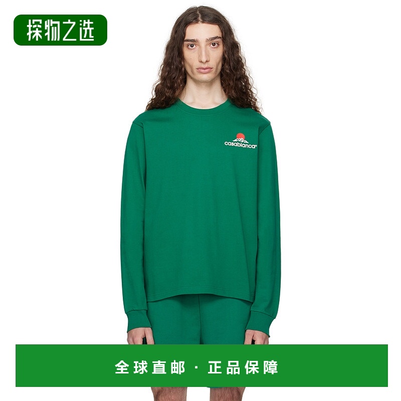 香港直邮Casablanca 男士 绿色 Montagne 长袖 T 恤 MPF25JTP1510