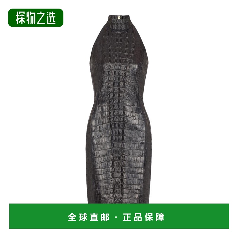 香港直邮Balmain 鳄鱼纹压花皮革连衣裙 FF0RD095LE12