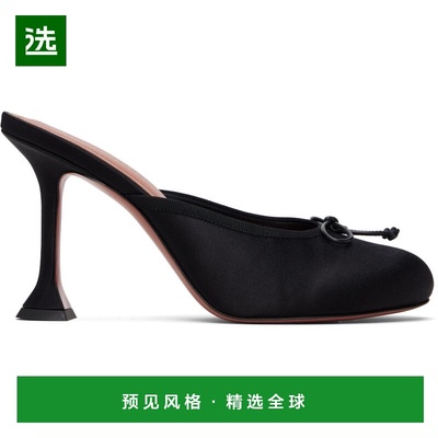 1h可退 香港直邮Amina Muaddi 女士 黑色 Lila Slipper 95 高跟鞋