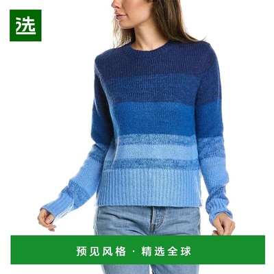 1h可退 【美国直邮】lea viola 蓝色渐变色羊毛混纺毛衣 女装毛衣