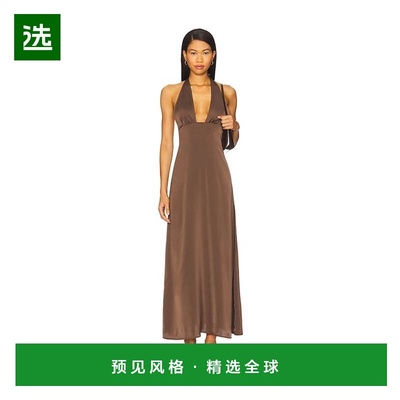1h可退 香港直邮Weworewhat 女士 x 挂脖深V领长款中长连衣裙 WWD