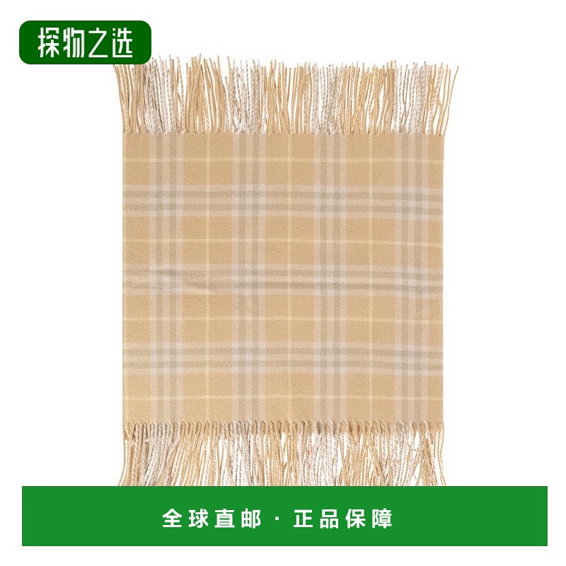 1h可退 香港直邮Burberry 博柏利女士格纹流苏围巾 8079990