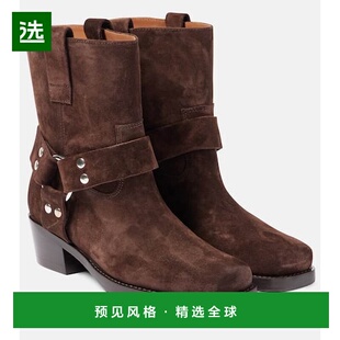 1h可退 香港直邮Paris Texas 女士 Roxy 45 绒面革骑士靴子