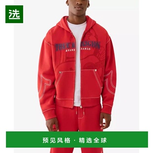 1h可退 【美国直邮】true religion 男士 帽衫运动夹克衫