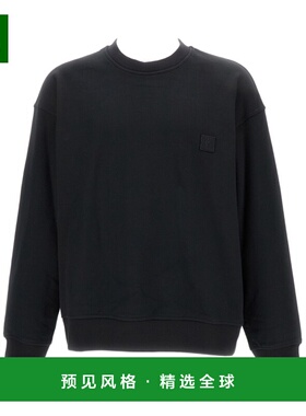 香港直邮WOOYOUNGMI 男士卫衣 W253TS25723B AW2025 黑色 徽标贴