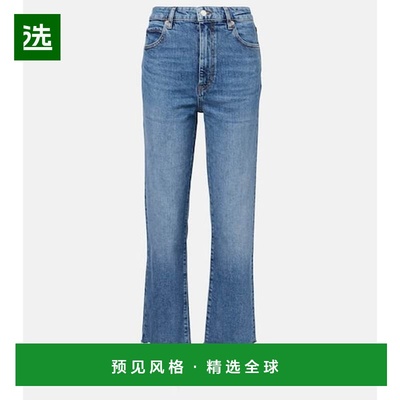 1h可退 香港直邮Frame Denim 女士 Ruler 短款直筒牛仔裤