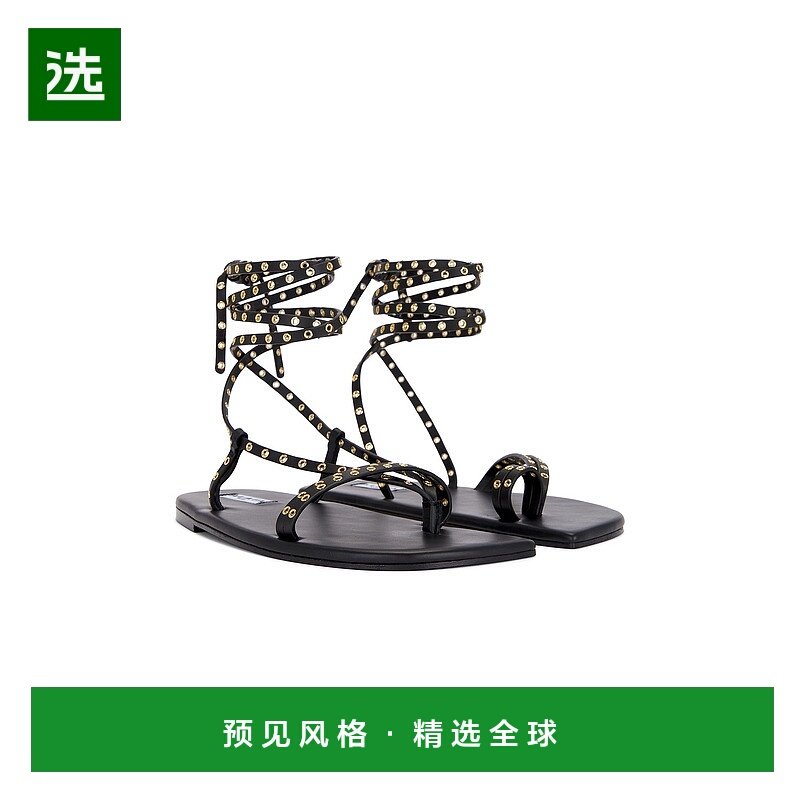 1h可退 香港直邮Alaïa 女士 平底缠带凉鞋 3S104CK246 black黑色,女鞋,时装凉鞋,淘宝优惠券,粉丝福利购,淘宝优惠卷