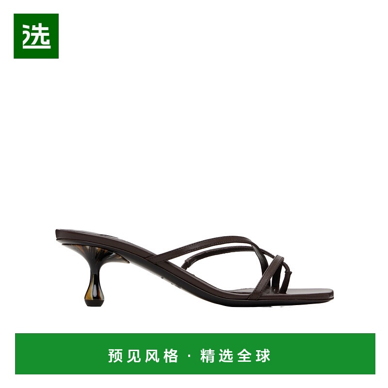 香港直邮Jimmy Choo Etana 50 高跟凉鞋 ETANAMULE50CHOCOLATE