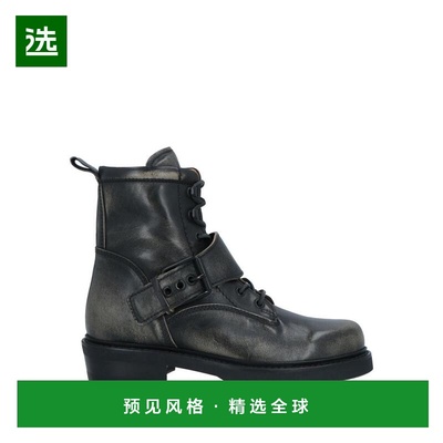 1h可退 【美国直邮】BUTTERO女士短筒靴子踝靴圆头平底系带徽标真