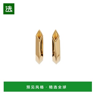 Burberry柏博利24年款 男女通用纯银镀金几何环状耳环配饰