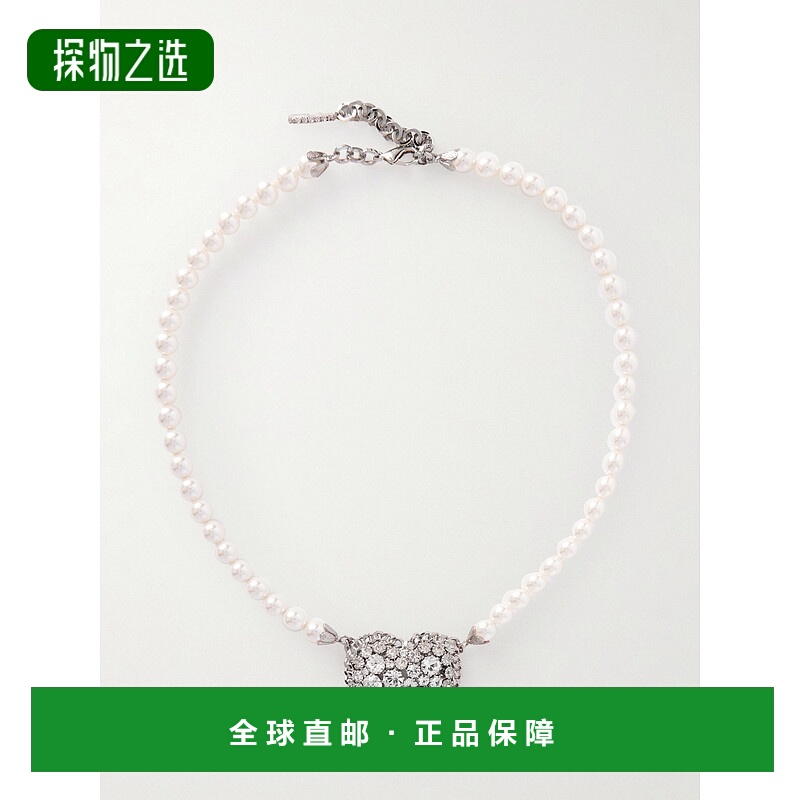 香港直邮ALESSANDRA RICH 亚历山德拉.瑞秋 女士 镀银水晶人造珍