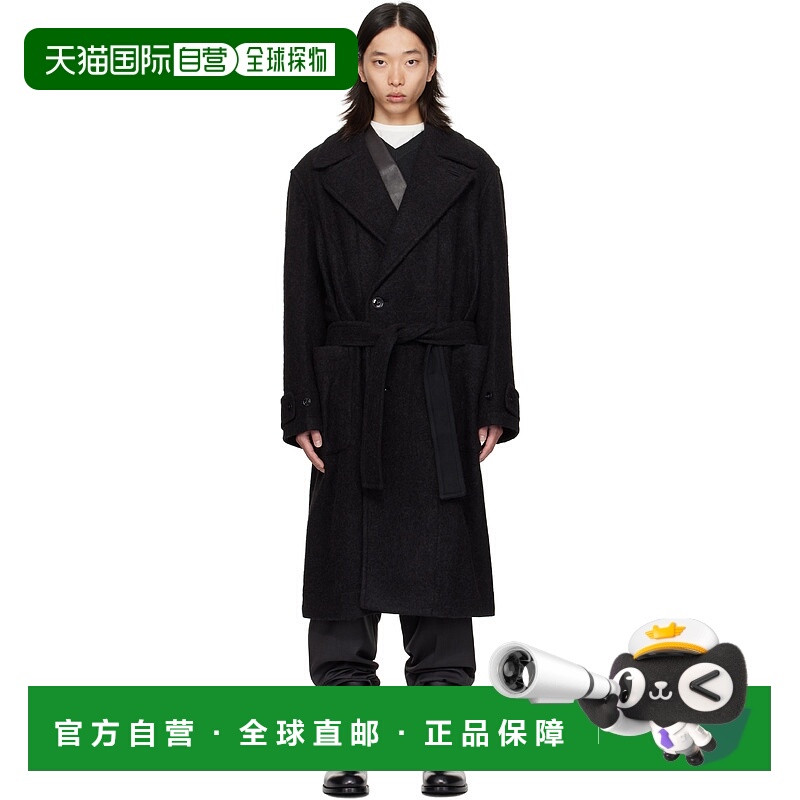 1h可退 香港直邮Lemaire 男士 黑色 Soft 大衣 CO1135LF504