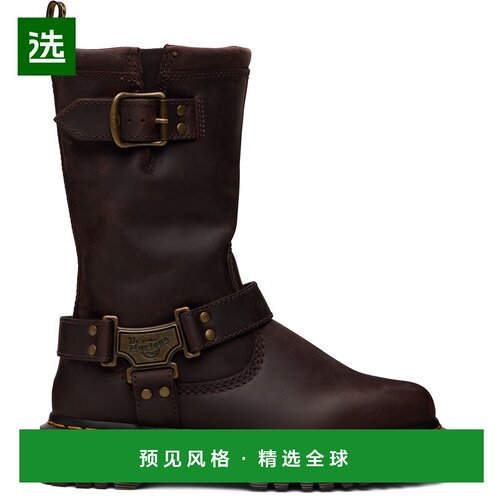 香港直邮Dr. Martens 马丁大夫 男士 棕色 Anistone Hi Leather B