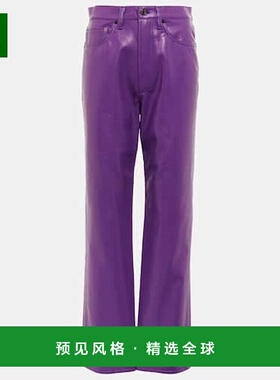 1h可退 香港直邮AGOLDE 女士 90s Pinch 高腰仿皮长裤 purple紫色