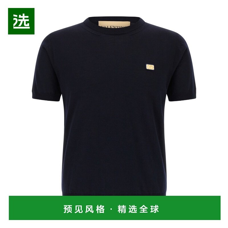 香港直邮VALENTINO 男士针织衫 VKCE60BCJ598 SS2026 蓝色 短袖针,男装,针织衫/毛衣,淘宝优惠券,粉丝福利购,淘宝优惠卷