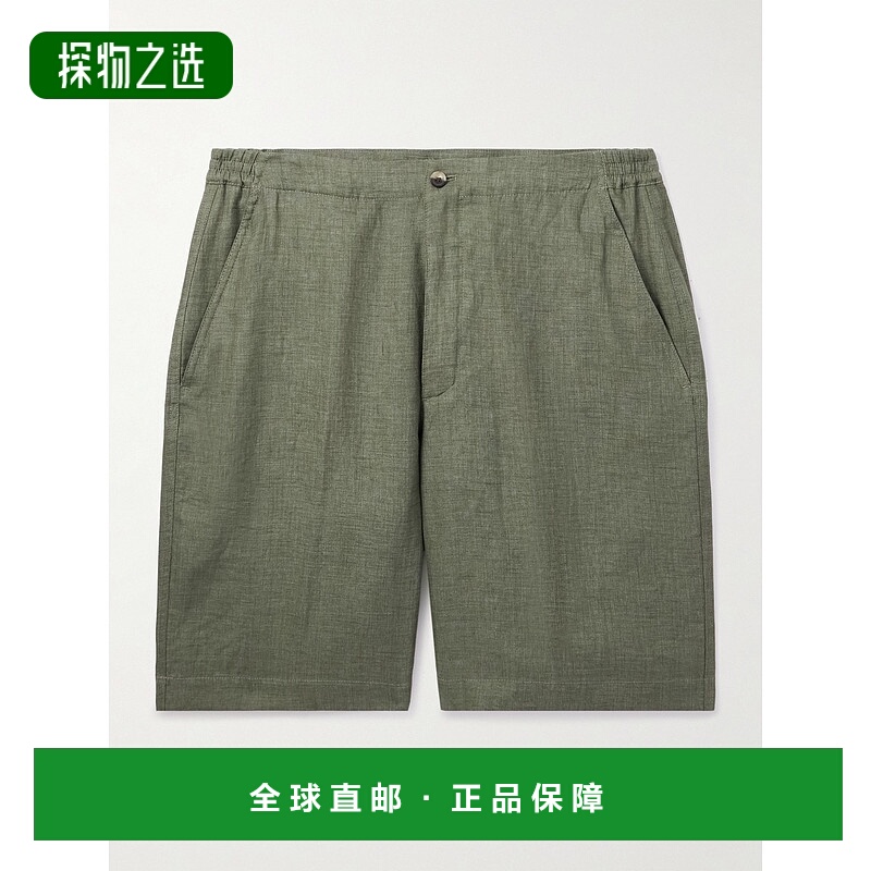 香港直邮Loro Piana 诺悠翩雅 男士 Nolan 直筒亚麻短裤 FAP4184