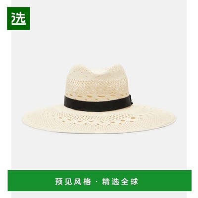 1h可退 香港直邮Chloe 蔻依 女士 Panama 草编遮阳帽 white白色