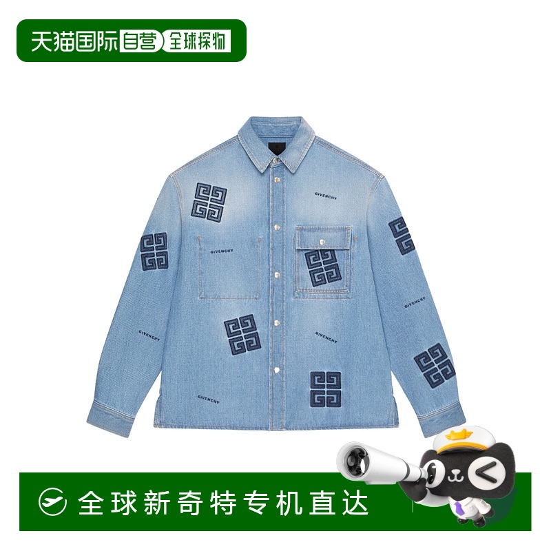 香港直邮Givenchy 徽标牛仔衬衫 BM60X05Y5V纪梵希经典