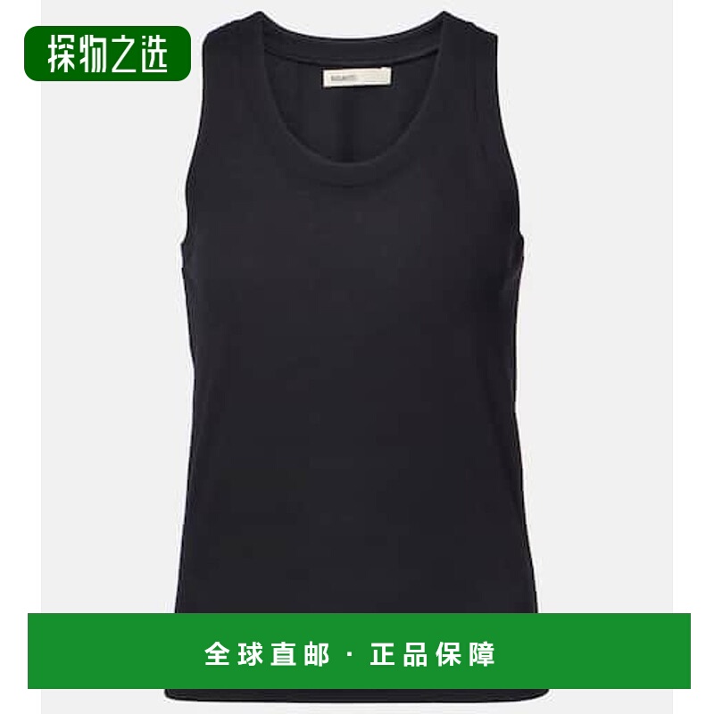 1h可退 香港直邮KHAITE 女士 Isha 棉混纺针织背心上衣 black黑色