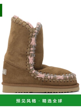 香港直邮MOU 女士靴子 MUFW101075ACOG AW2025 浅棕色 拼色靴子