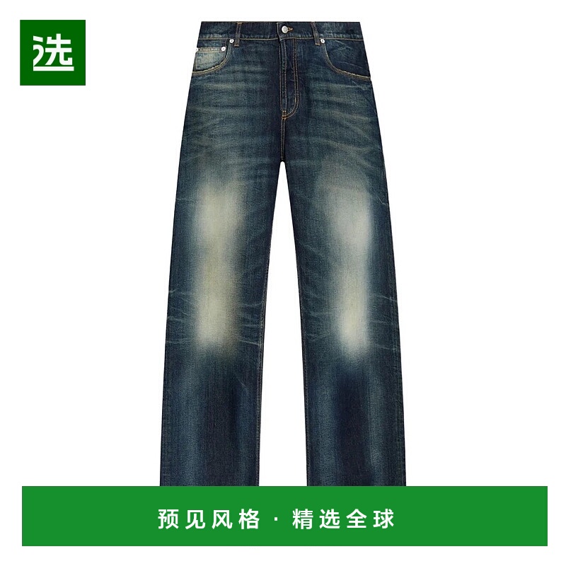 香港直邮mcqueen 亚历山大·麦昆 男士 宽腿牛仔裤 839142QYABR