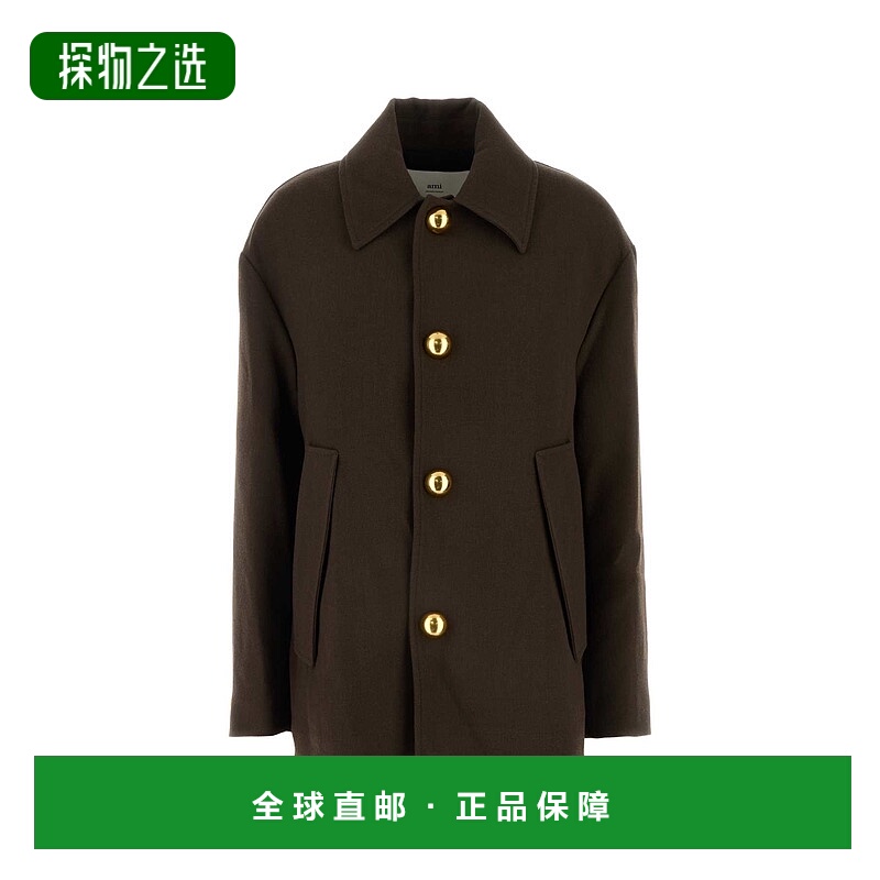 1h可退 香港直邮Ami Paris 女士 长袖大衣 FCO214WV0051 brown棕