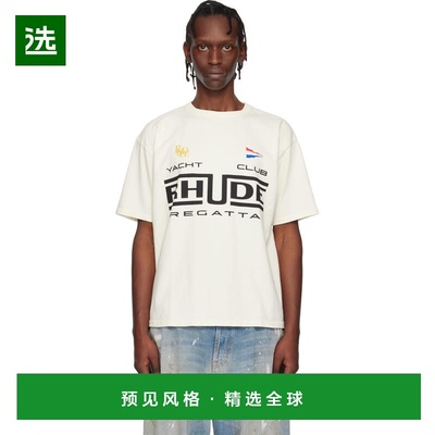 1h可退 香港直邮Rhude 男士 灰白色 Regatta Club T 恤 RHPS26TT0