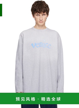 1h可退 香港直邮Erl 男士 灰色 Venice 长袖 T 恤 ERL11T006