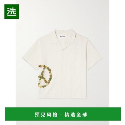 1h可退 香港直邮story mfg 男士 Greetings Camp-Collar 宽松款嵌