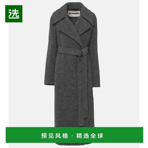 1h可退 香港直邮Jil Sander 吉尔·桑达 女士 羊毛混纺裹式大衣
