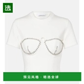 香港直邮AREA 上衣 女士 1h可退 水晶装 饰针织短款 white白色 舒适