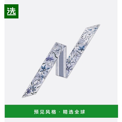 欧洲直邮Christian Dior迪奥ABCDior Mitzah女士丝巾白色日常真丝