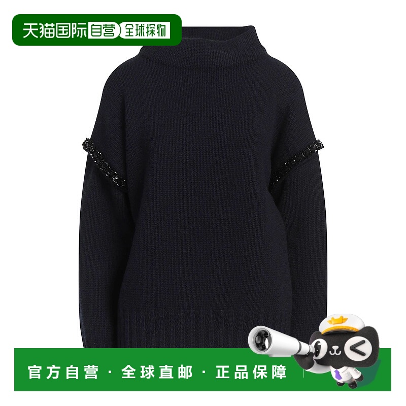 1h可退 香港直邮MaxMara 麦斯玛拉 女士 高领上衣 blue蓝色 舒适