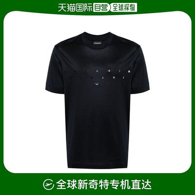 香港直邮Emporio Armani logo刺绣平纹针织T恤 3D1TA21JUVZ