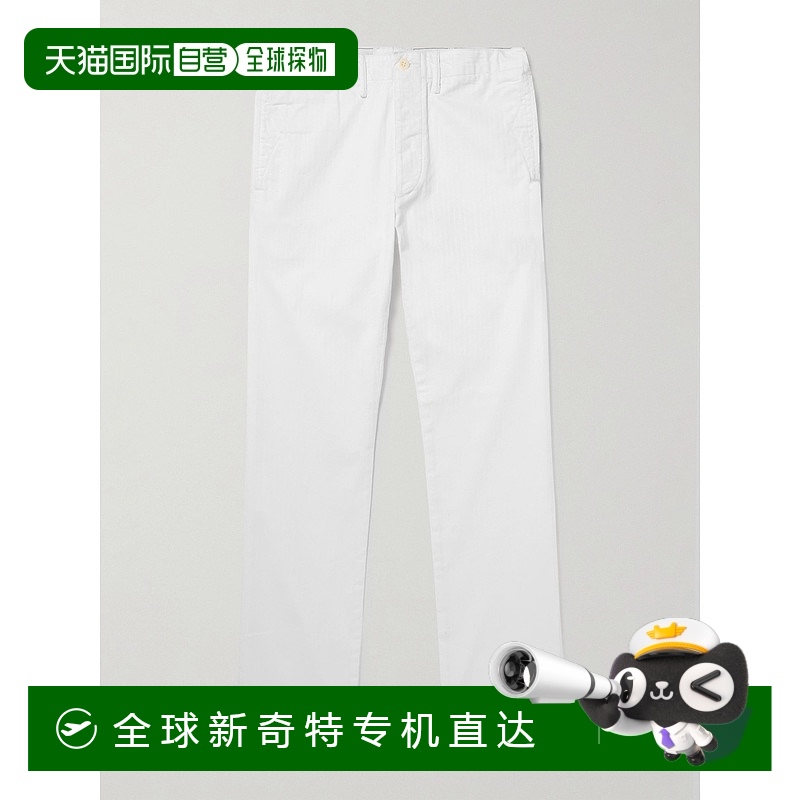1h可退香港直邮RRL拉夫·劳伦RRL男士军官直筒人字纹棉质裤子